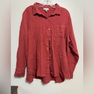 Jessica Simpson Coral Textured Shirt